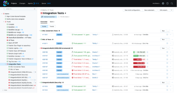 Screenshot de TeamCity (source https://www.jetbrains.com/fr-fr/teamcity/) 